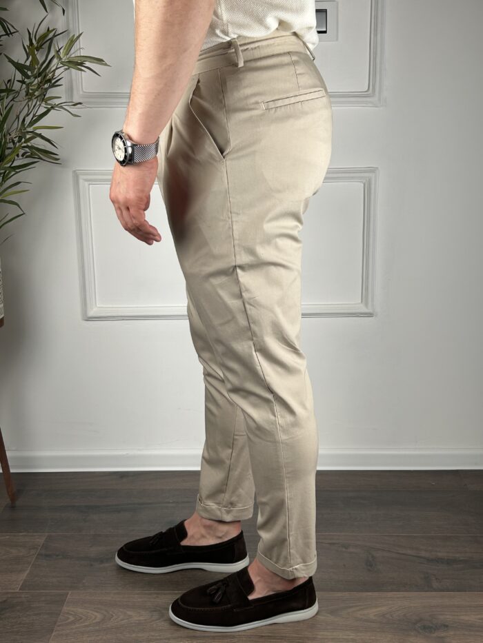 Muške casual pantalone- bež - Image 2