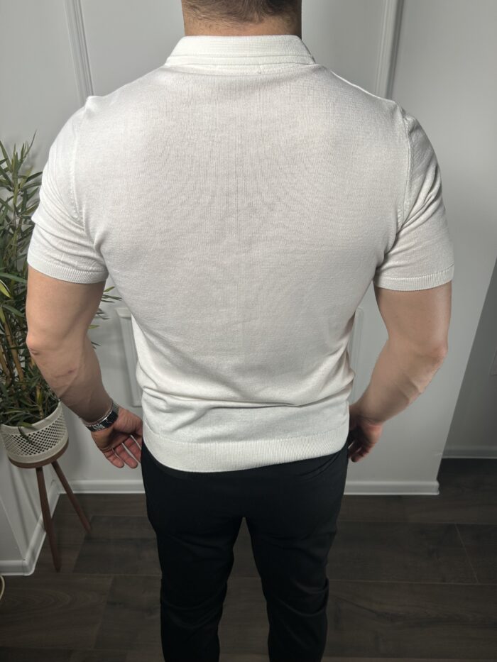 Muška majica poluzip Bela - Image 3