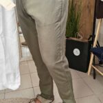Premium lanene pantalone maslinaste