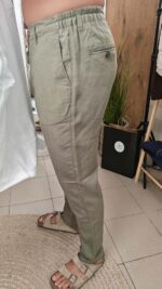 Premium lanene pantalone maslinaste - Slika 2