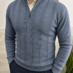 Džemper poluzip ( kobalt)
