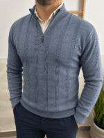 Džemper poluzip ( kobalt)